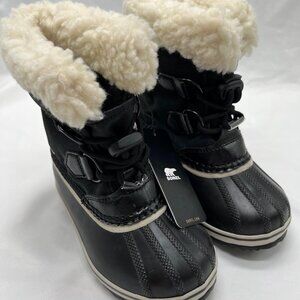 Sorel Black and Cream Kids Boots